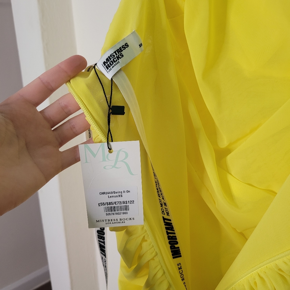 NWT Mistress Rocks Swing It On Dress in Lemon Size XS - Picture 7 of 11